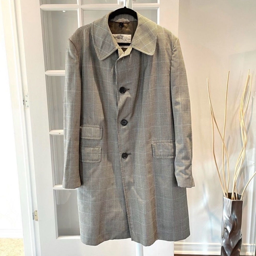 Vintage Aquascutum wool blend houndsthooth coat